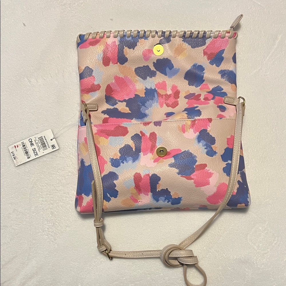 Stylish Floral Crossbody Bag in Pink and Blue (G)